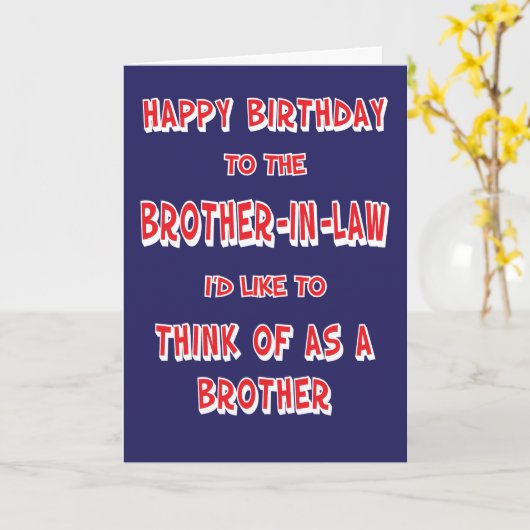 Funny Brother in law Verjaardag Wenskaart Kaart (Gele Bloem)