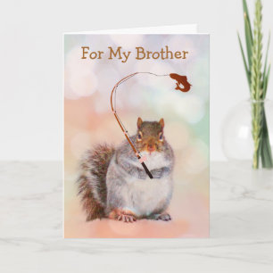 Funny Brother Squirrel Birthday Kaart
