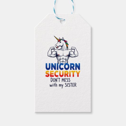 Funny Brother Unicorn Security Dont Mess With My S Cadeaulabel (Voorkant)