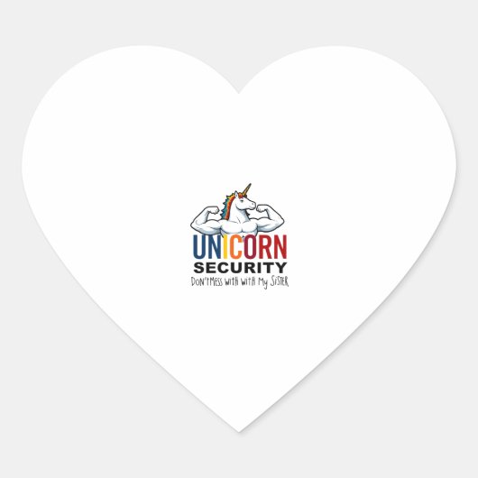 Funny Brother Unicorn Security Dont Mess With My S Hart Sticker (Voorkant)