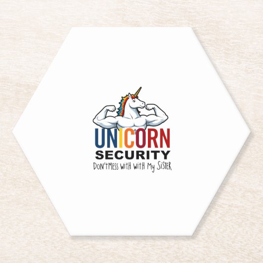 Funny Brother Unicorn Security Dont Mess With My S Kartonnen Onderzetters (Voorkant)