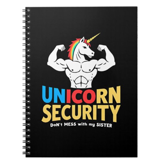 Funny Brother Unicorn Security Dont Mess With My S Notitieboek (Voorkant)