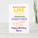 Funny Brother Verse Happy Birthday-kaart Kaart<br><div class="desc">Stijlvolle witte kaart met een vermakelijk en amusant gedicht om show te ,  precies hoeveel je van je broer houdt! Voeg gemakkelijk zijn naam aan deze kaart toe door de tekst van de sjabloon uit te geven.</div>
