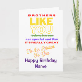 Funny Brother Verse Happy Birthday-kaart Kaart