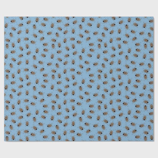 Funny Brown and Blue Stink Bugs Insects Patterned Cadeaupapier (Vlak)