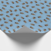 Funny Brown and Blue Stink Bugs Insects Patterned Cadeaupapier (Hoek)