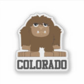 Funny Brown Cartoon Colorado Sasquatch Sticker (Voorkant)