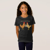 Funny Brown Chicken Easter Hunt Cartoon T-shirt (Voorkant volledig)