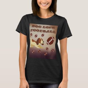 Funny Brown Dog Spelen Football Vrouwen T-shirt