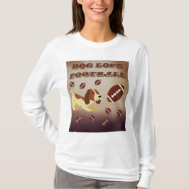 Funny Brown Dog Spelen Football Vrouwen T-shirt