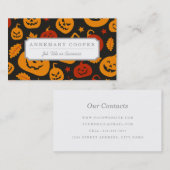 Funny Brown en Oranje Halloween Pumpkins Pattern Visitekaartje (Voorkant / Achterkant)