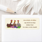 Funny brown farmyard kippenbreien cartoon etiket (Insitu)