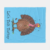 Funny brown farmyard turkey met vliegende cartoon fleece deken (Voorkant (Horizontaal))
