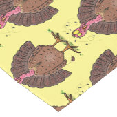 Funny brown farmyard turkey met vliegende cartoon korte tafelloper (Hoek)