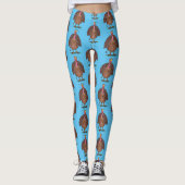 Funny brown farmyard turkey met vliegende cartoon leggings (Voorkant)
