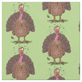 Funny brown farmyard turkey met vliegende cartoon stof (Close Up)