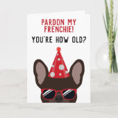 Funny Brown French Bulldog Birthday Card Kaart (Voorkant)