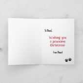 Funny Brown French Bulldog Santa Paws Kerstmis Kaart (Binnen)