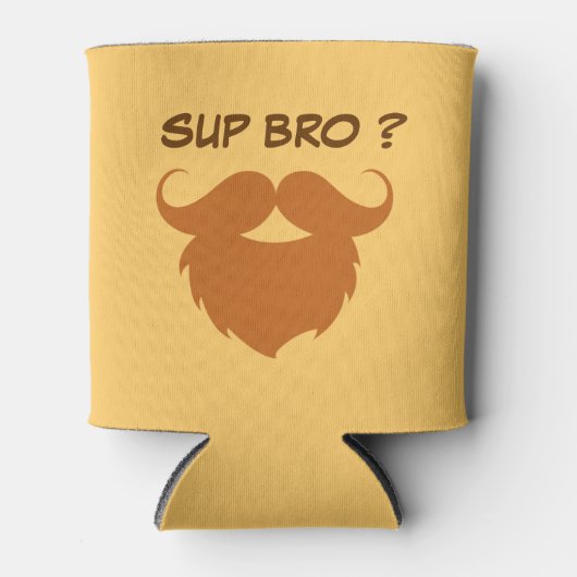 Funny Brown Mustache Blikjeskoeler (Voorkant)