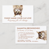 Funny Brown Pet Sitter Maine Coon Cat Visitekaartje (Voorkant / Achterkant)