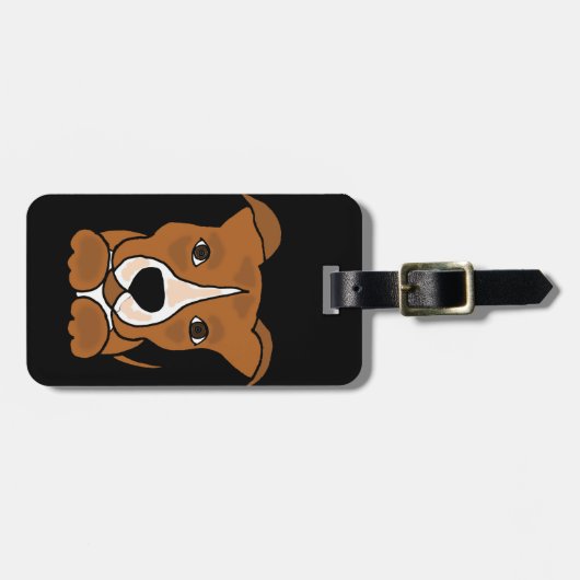 Funny Brown Pitbull Puppy Dog Bagagelabel (Voorkant horizontaal)