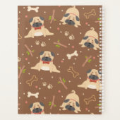Funny Brown Pug Paws Personalized Planner (Achterkant)