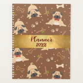Funny Brown Pug Paws Personalized Planner (Voorkant)