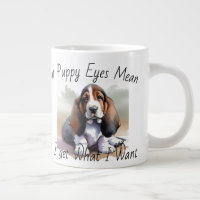 FUNNY Browns White PUPPY Waterverf Specialty Mok