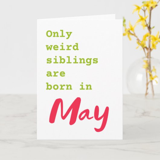 Funny brozzus May verjaardagskaart Kaart (Gele Bloem)