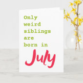 Funny brozzus zuster Juli verjaardagskaart Kaart (Gele Bloem)