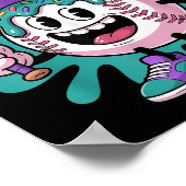 Funny Bruh Baseball Drip Ice Cream Dripping Baseba Poster (Hoek)