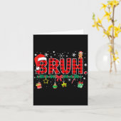 Funny Bruh Christmas Red Plaid Teens Boys Kids Xma Kaart (Gele Bloem)