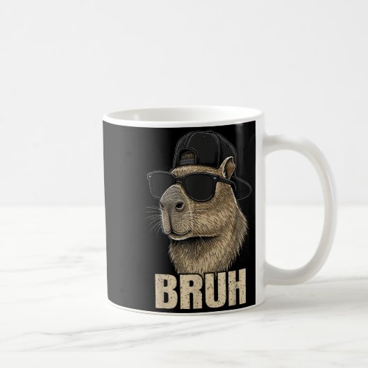 Funny Bruh Meme Capybara Lover Cool Sungles For Me Koffiemok (Rechts)