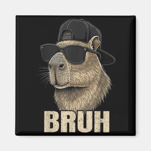 Funny Bruh Meme Capybara Lover Cool Sungles For Me Magneet (Voorkant)