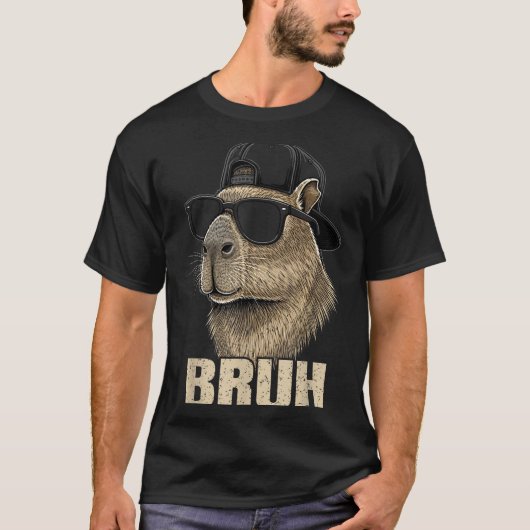 Funny Bruh Meme Capybara Lover Cool Sungles For Me T-shirt (Voorkant)