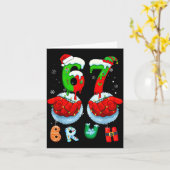 Funny Bruh Six Seven 67 Meme 6 7 Christmas Santa H Kaart (Gele Bloem)