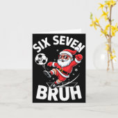 Funny Bruh Soccer Santa 67 Meme Christmas Xmas Paj Kaart (Gele Bloem)