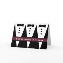 FUNNY Bruidsjonker Uitnodiging met Drie Tuxes