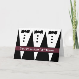 FUNNY Bruidsjonker Uitnodiging met Drie Tuxes