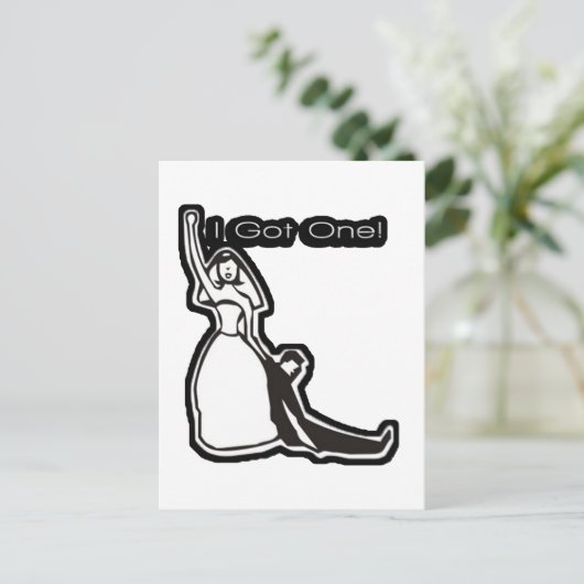 Funny bruiloft ik heb er één. briefkaart (Staand voorkant)