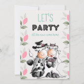 Funny bruiloft Uitnodiging met Koeien (Voorkant)