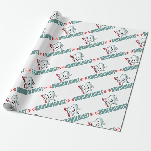 Funny Brushing Teeth Cadeaupapier (Uitgerold)