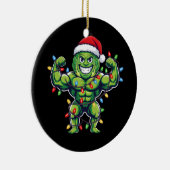 Funny Brussels Sprout Lifting Christmas Gym Lover Keramisch Ornament (Rechts)
