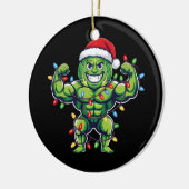 Funny Brussels Sprout Lifting Christmas Gym Lover Keramisch Ornament (Links)
