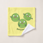 Funny Brussels spruitgroenten cartoon Bad Handdoek (Wasdoekje)