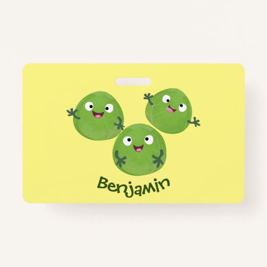 Funny Brussels spruitgroenten cartoon Badge (Voorkant)