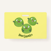 Funny Brussels spruitgroenten cartoon Badge (Achterkant)