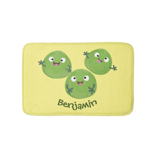 Funny Brussels spruitgroenten cartoon Badmat (Voorkant)