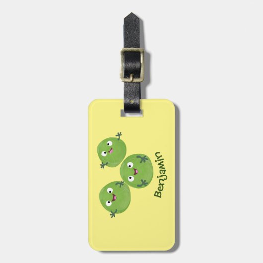 Funny Brussels spruitgroenten cartoon Bagagelabel (Voorkant verticaal)