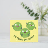 Funny Brussels spruitgroenten cartoon Briefkaart (Staand voorkant)